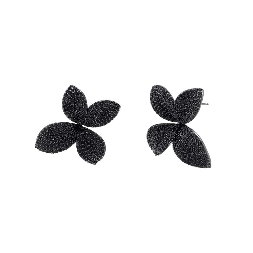 Onyx Pavé Fancy On The Ear Stud Earring - Adina's Jewels