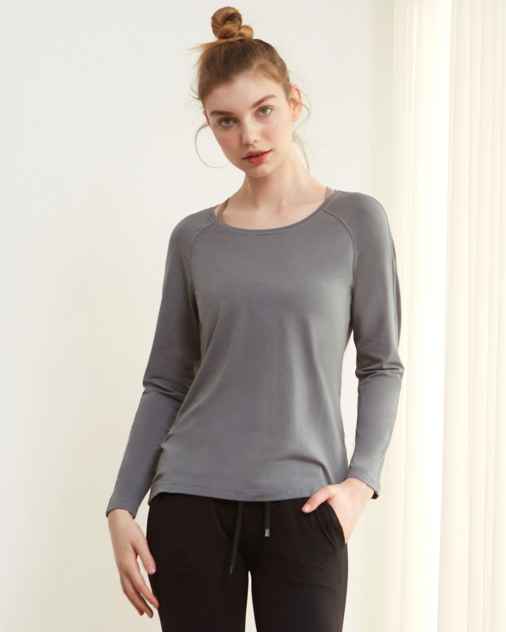 Rebody Essentials Scooped Long Sleeve Top-5