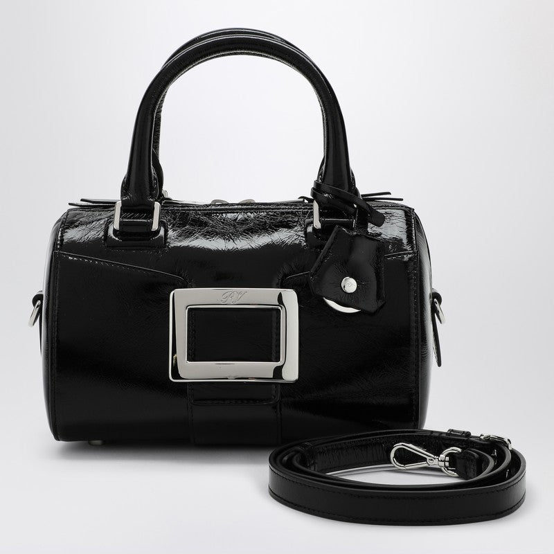 Roger Vivier Belle Vivier Mini Bowling Bag In Black Patent Leather Women