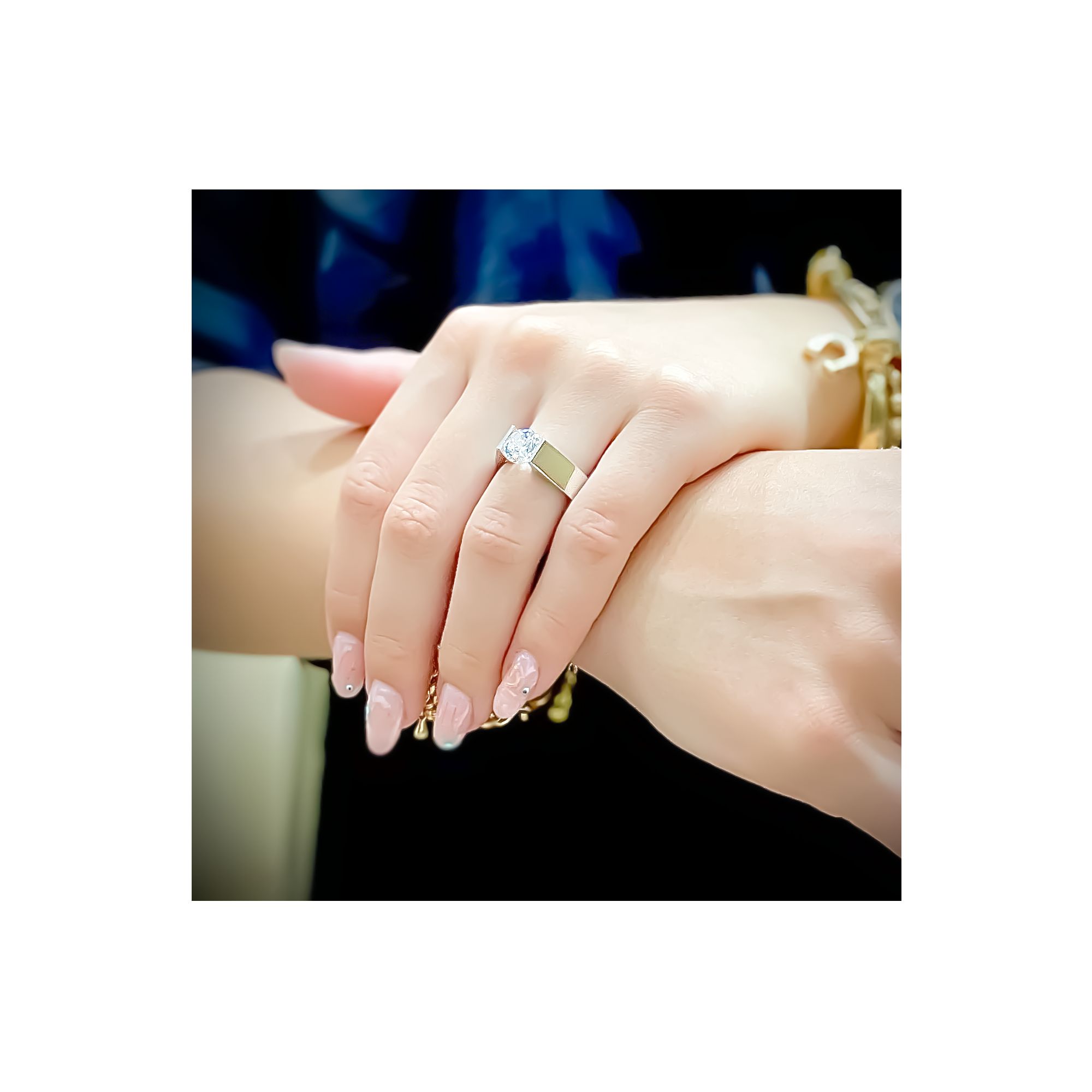 RG093MW B.Tiff 2 ct Moissanite Round Solitaire Engagement Ring