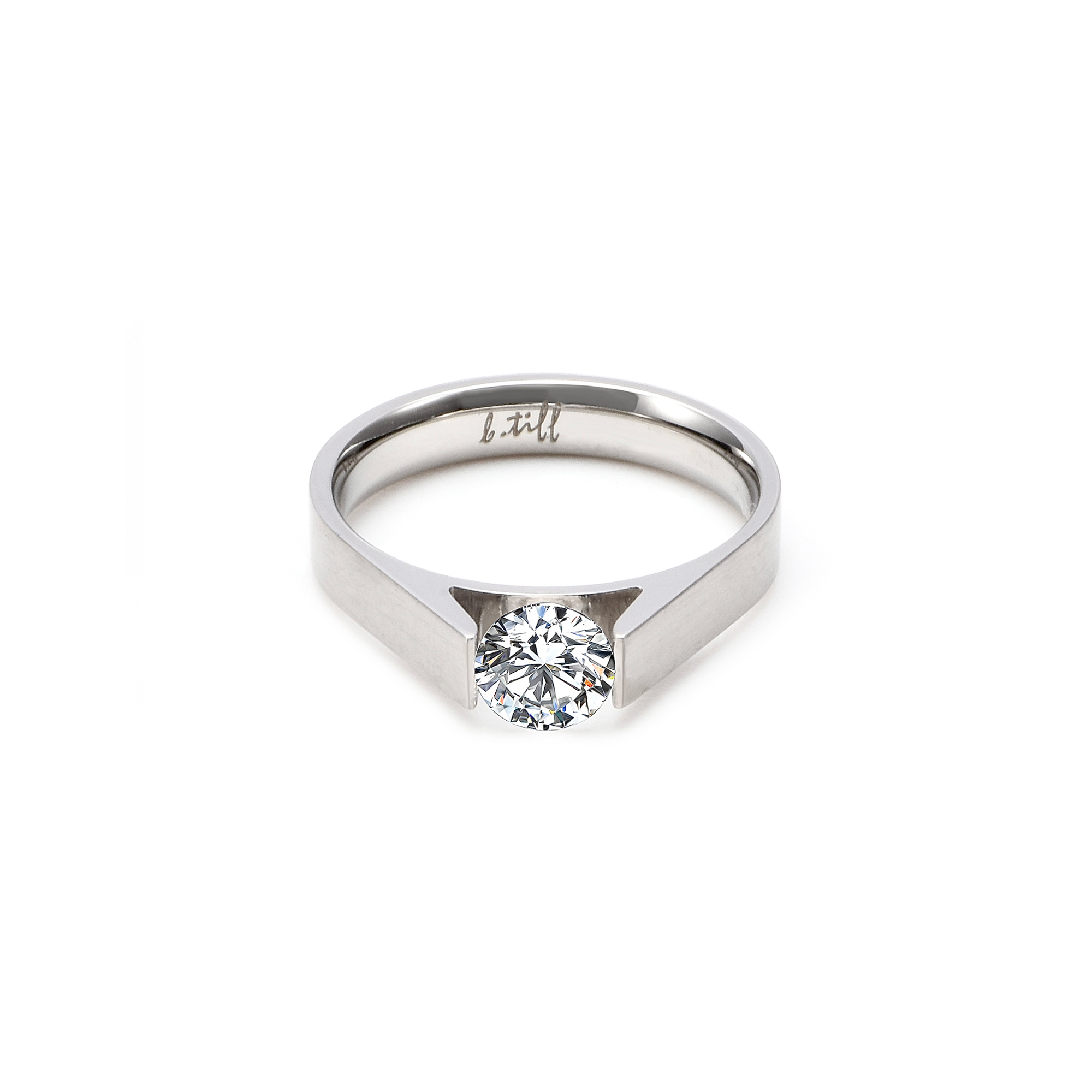 RG096W B.Tiff Tension .75 ct Round Solitaire Engagement Ring