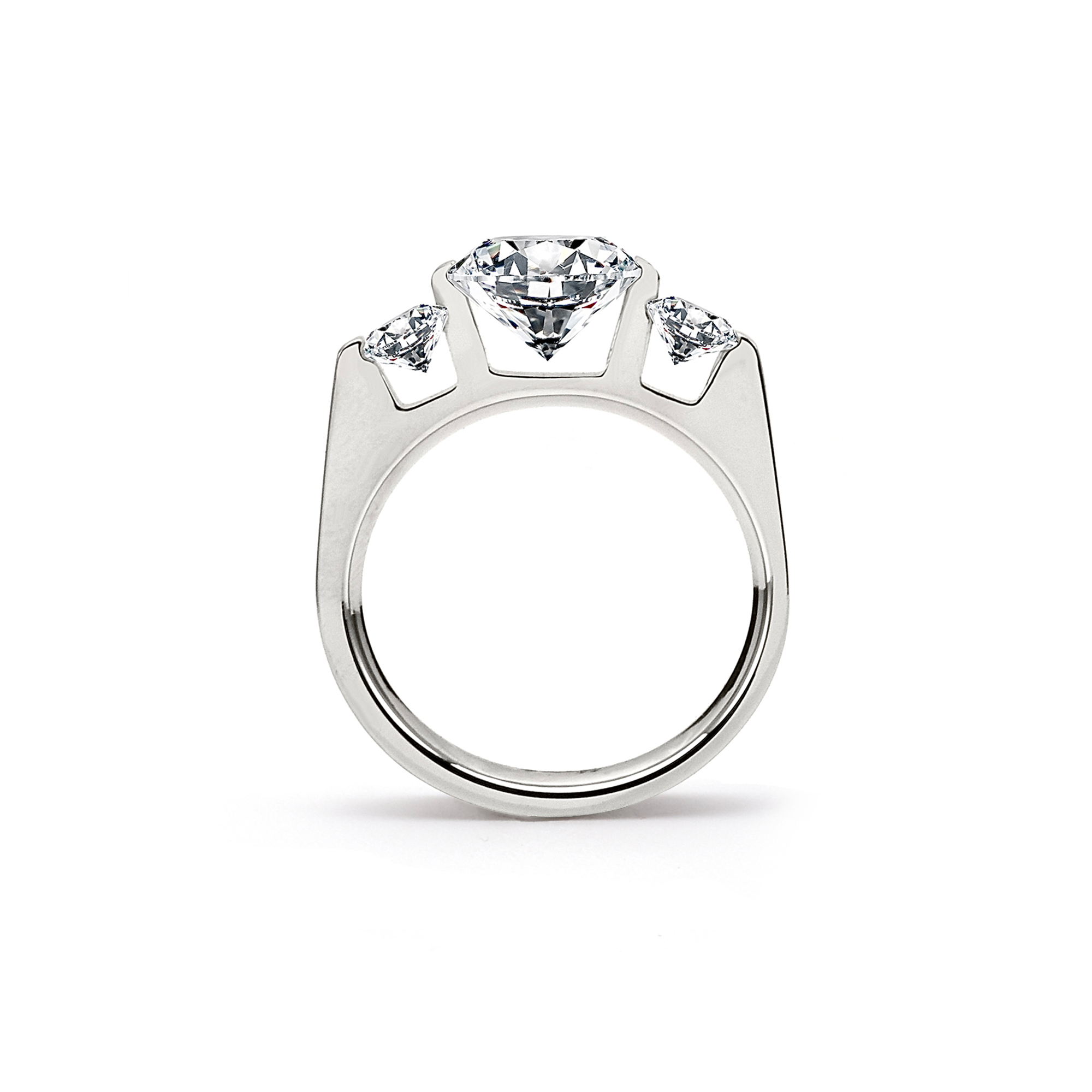 RG206W B.Tiff Tension 2 ct Cushion Cut with Emeralds Engagement Ring