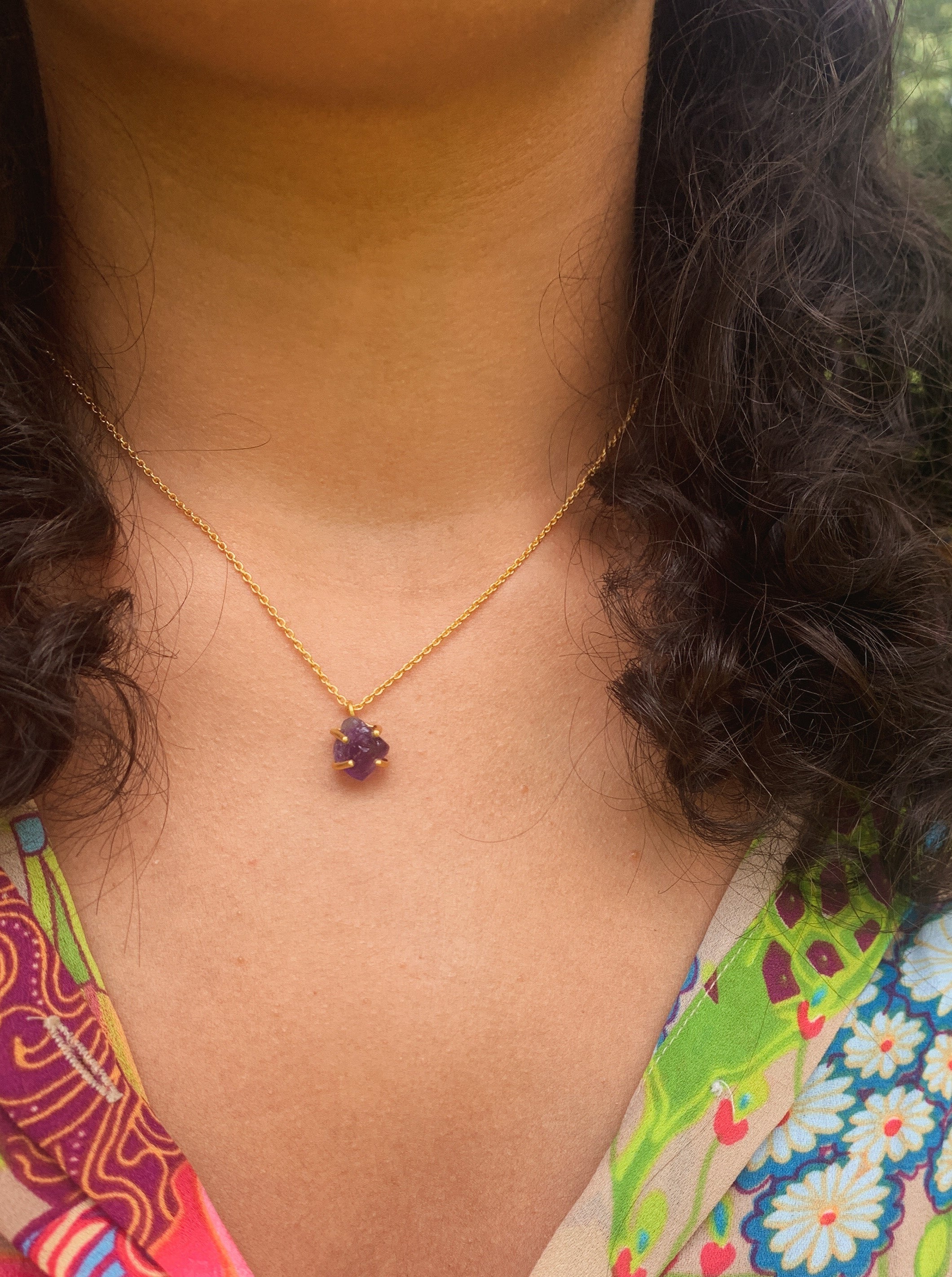Raw Amethyst Necklace