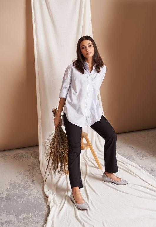 Roma Ash Grey Suede Slip On Women Flat Outfit