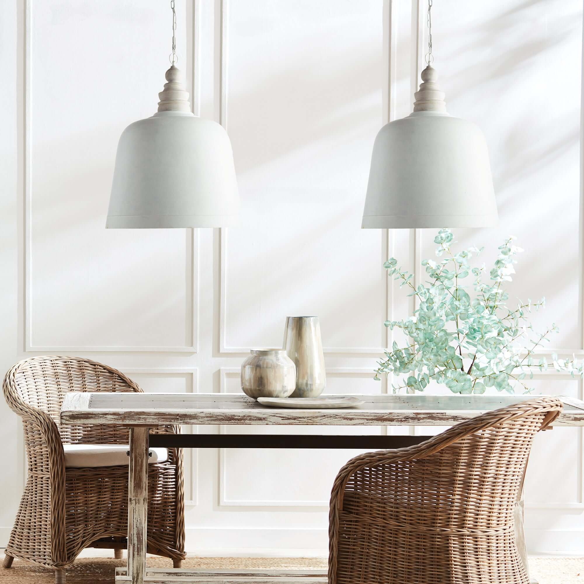 Rustic White Pendant Light for Farmhouse Kitchens
