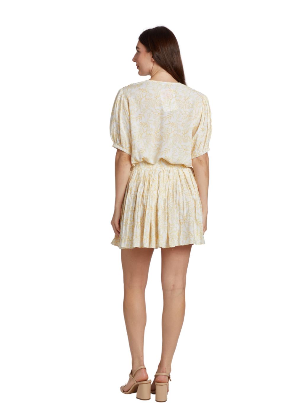 Kayla Pleated Short-Sleeve Top - Butter Florals