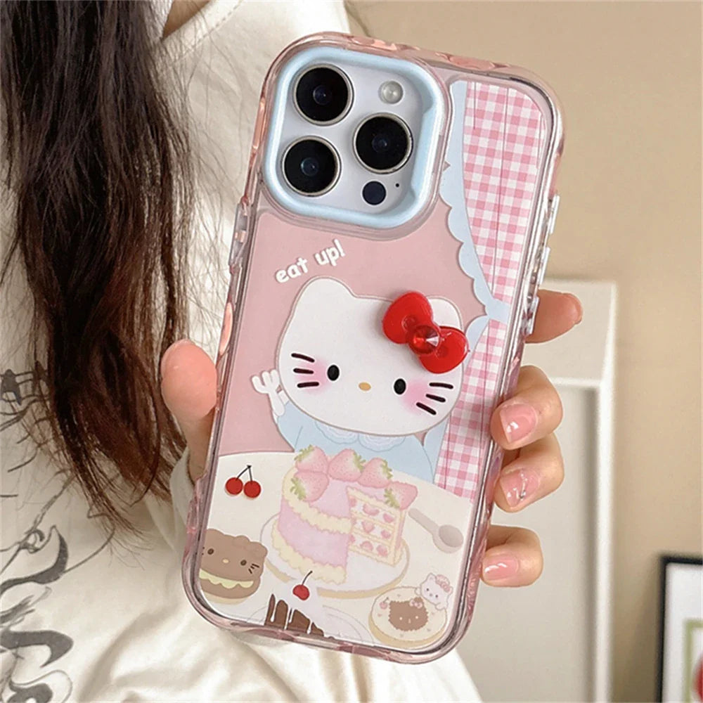 Pink Strawberry Cake Hello Kitty Phone Case