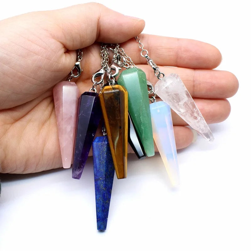 Triple Moon Pentacle Chakra Pendulums
