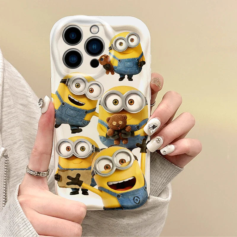 Cute Minions Cartoon Wave Phone Case