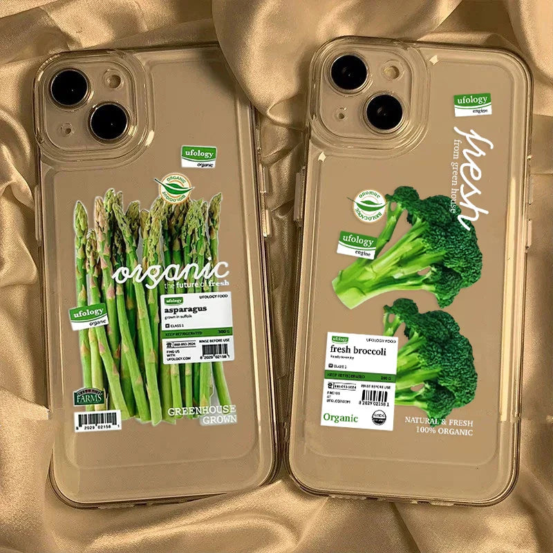 Vegetable Lable Cover Soft Transparent Phone Case