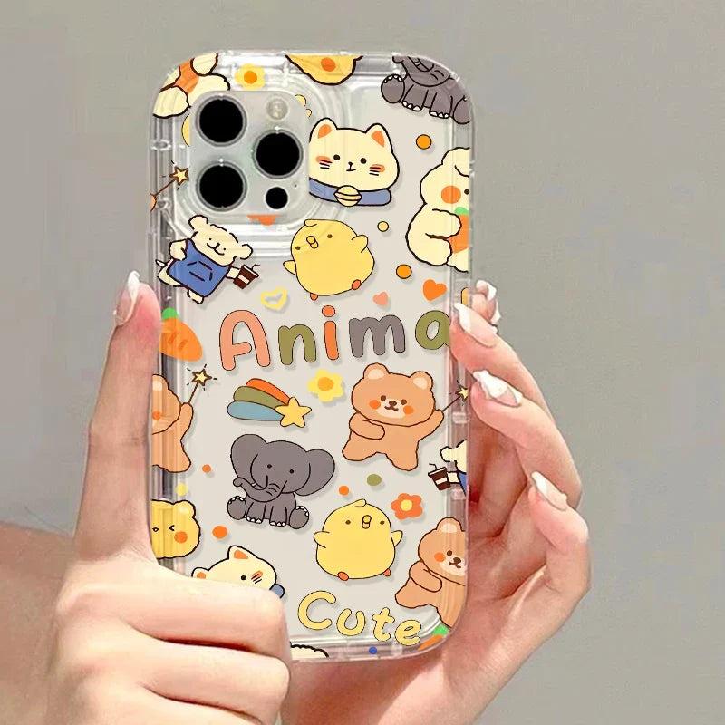 Cute Flower Rabbit Soft Protection Cover Transparent Phone Case
