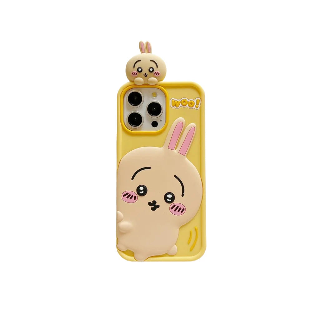 Cartoon Cute Chiikawa Hachiwares Usagis Stereoscopic Phone Case