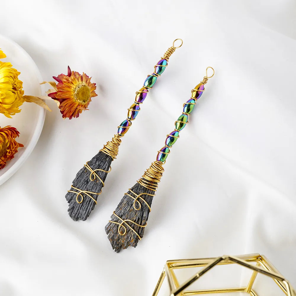Crystal Wire Wrap Brooms