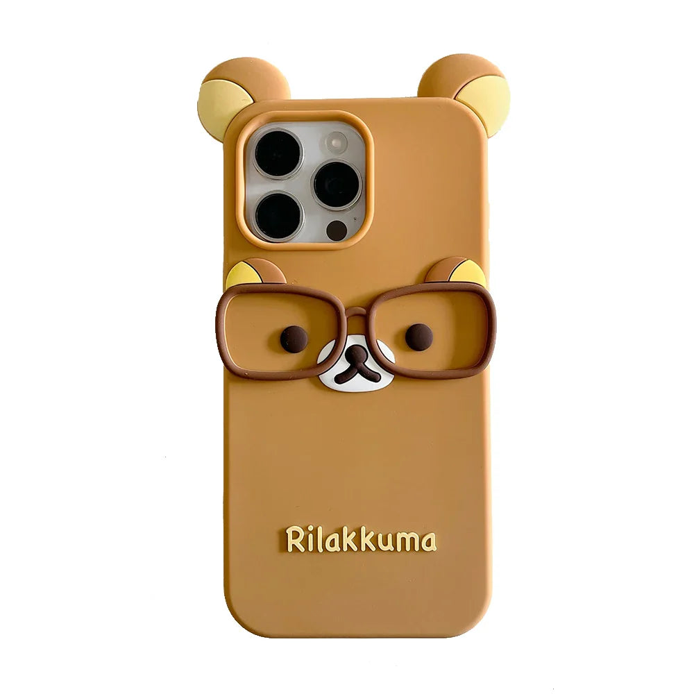 Cartoon Bear Glasses Rilakkuma Phone Case