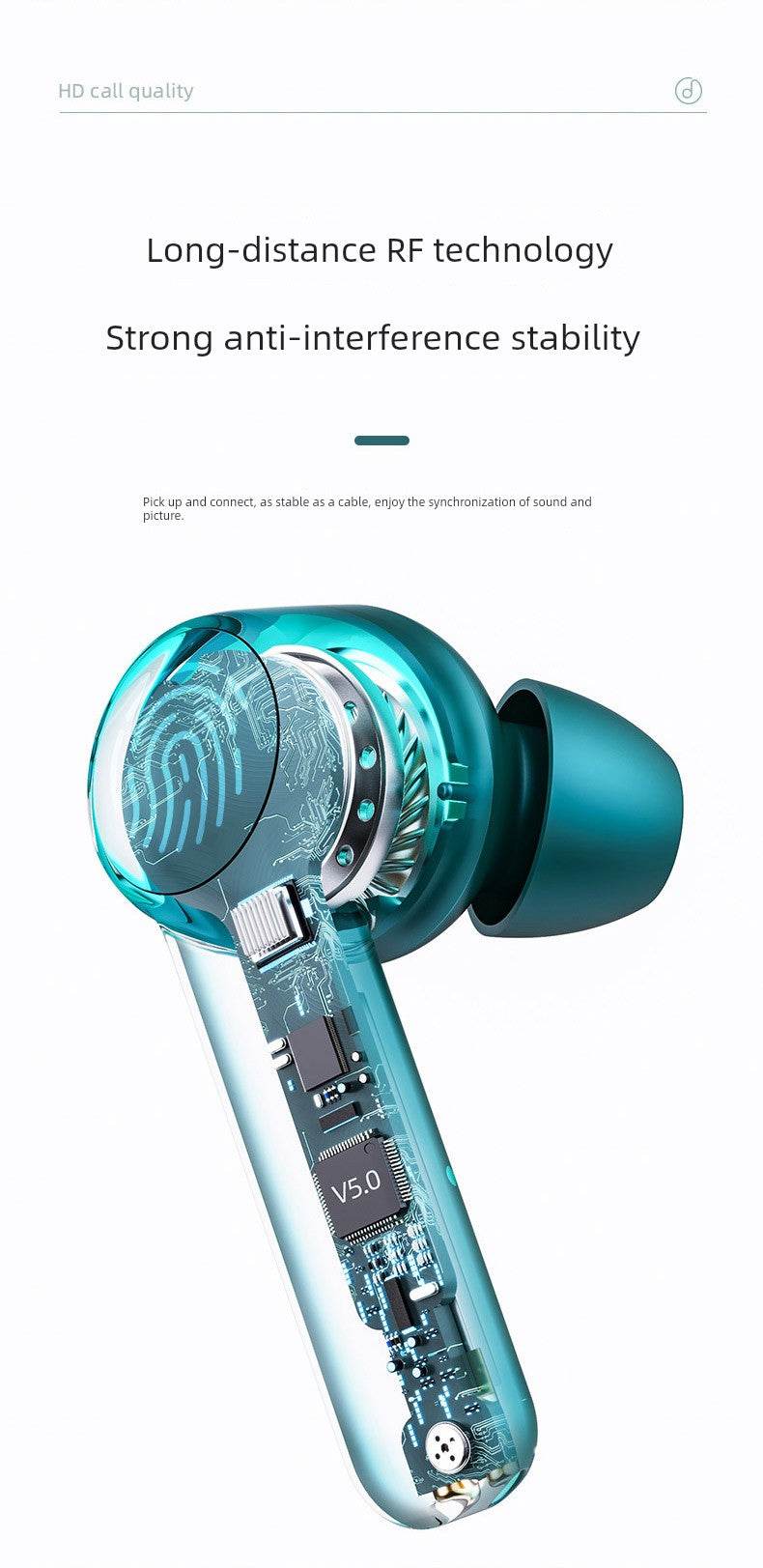 Polvcog X7 True Wireless TWS Bluetooth Headset Binaural in-Ear Sports Game Long Standby Endurance Noise Reduction