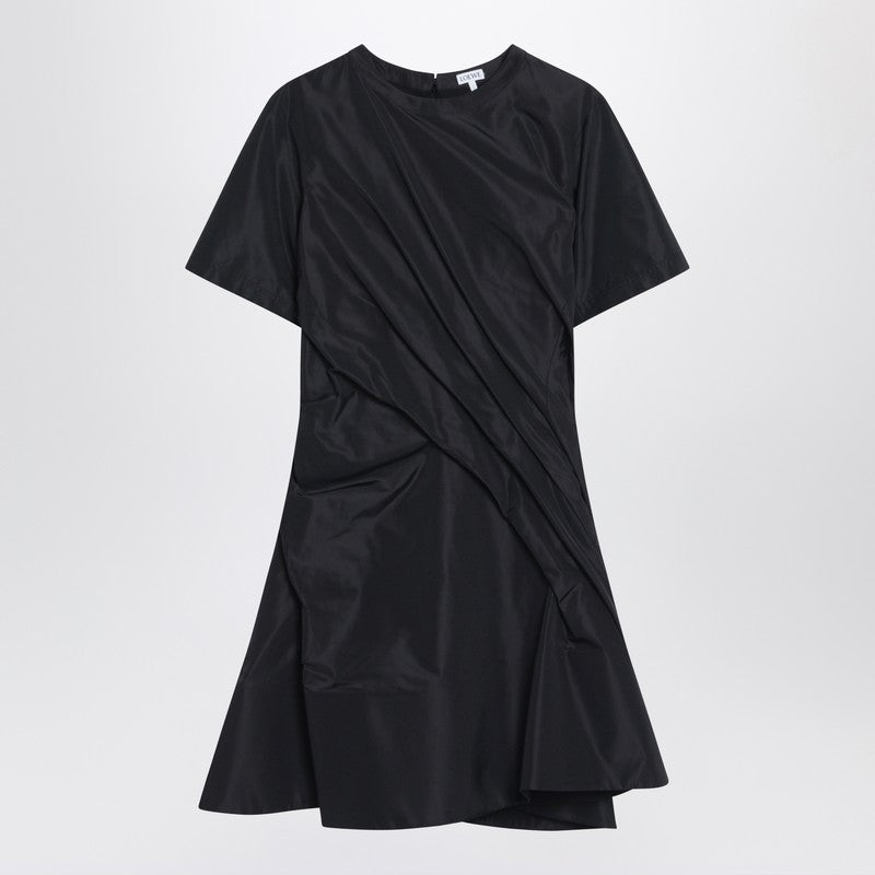 Loewe Black Mini Dress With Draping Women