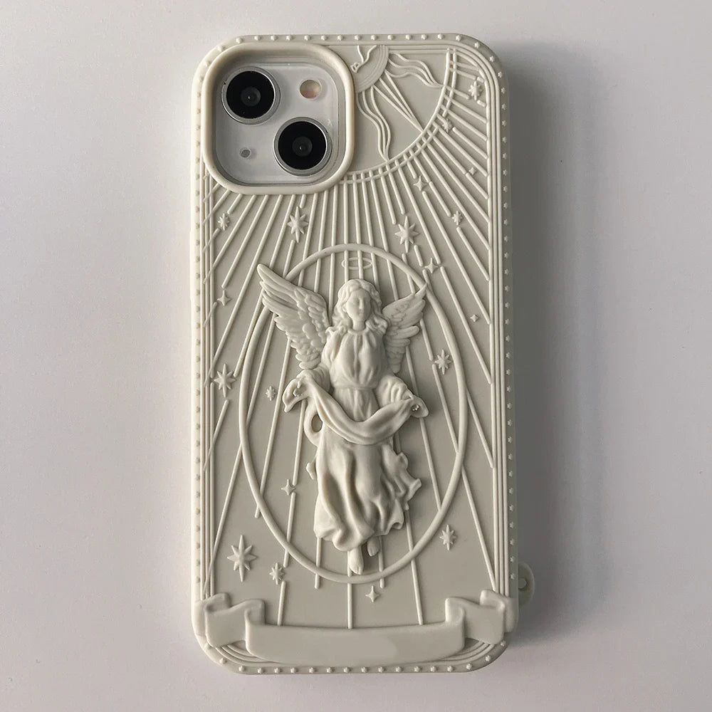 New Fashion Classical Art Angel Statue Silicone Phone Case