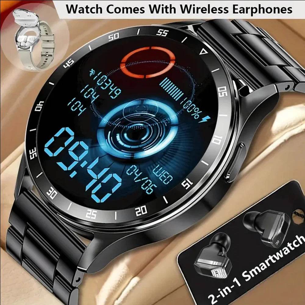GEJIAN X10 smartwatch TWS 2-in-1 wireless Bluetooth dual earphone call health sports music men and women smartwatch