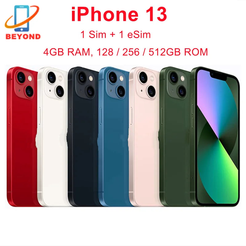 (Refurbished) Apple iPhone 13 6.1" Super Retina XDR OLED Unlocked RAM 4GB ROM 128/256/512GB Face ID NFC A15 IOS 5G Genuine