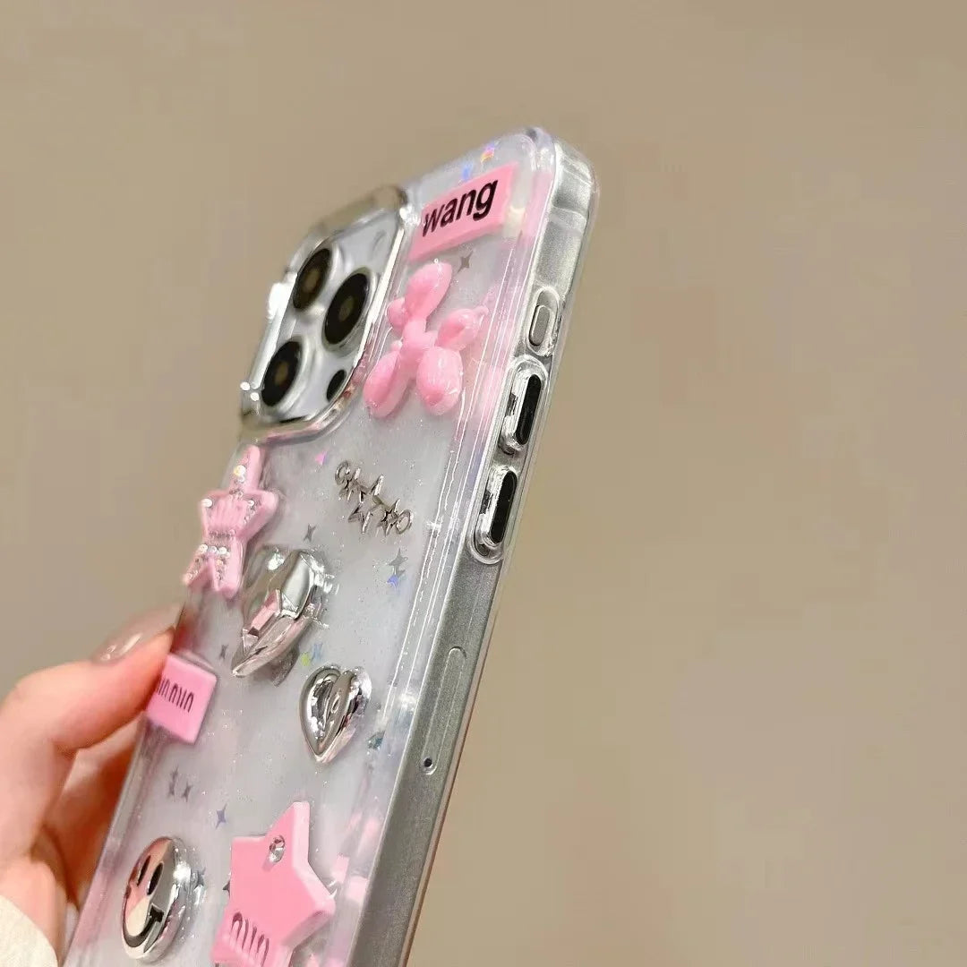 3D Love Heart Balloon Dog Phone Case