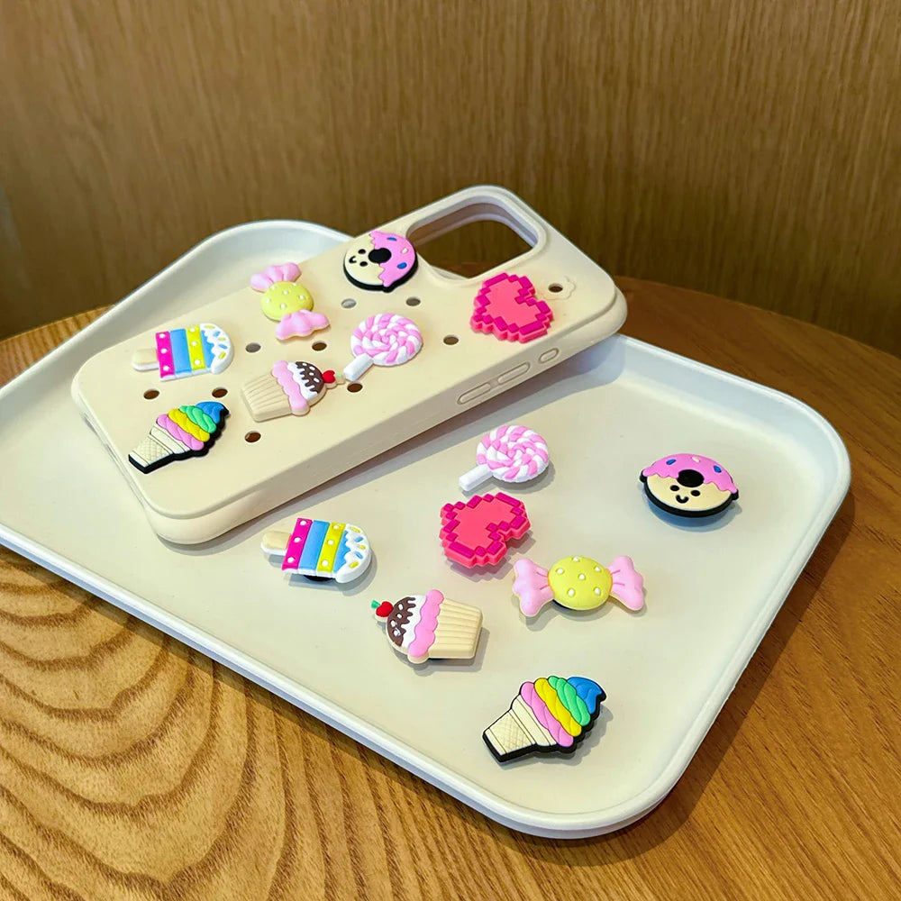 Fashion Diy Charms Holes Phone Case For iPhone