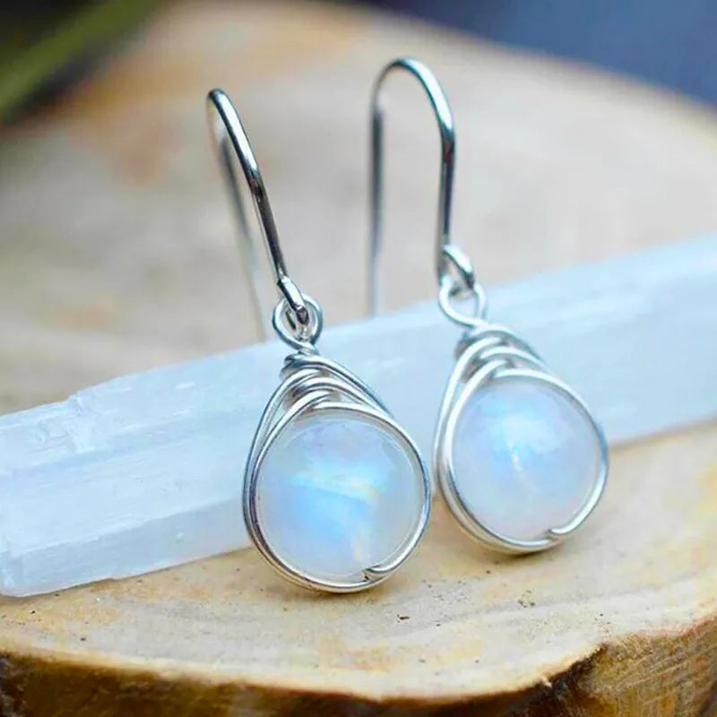 Moonstone Bead Earrings