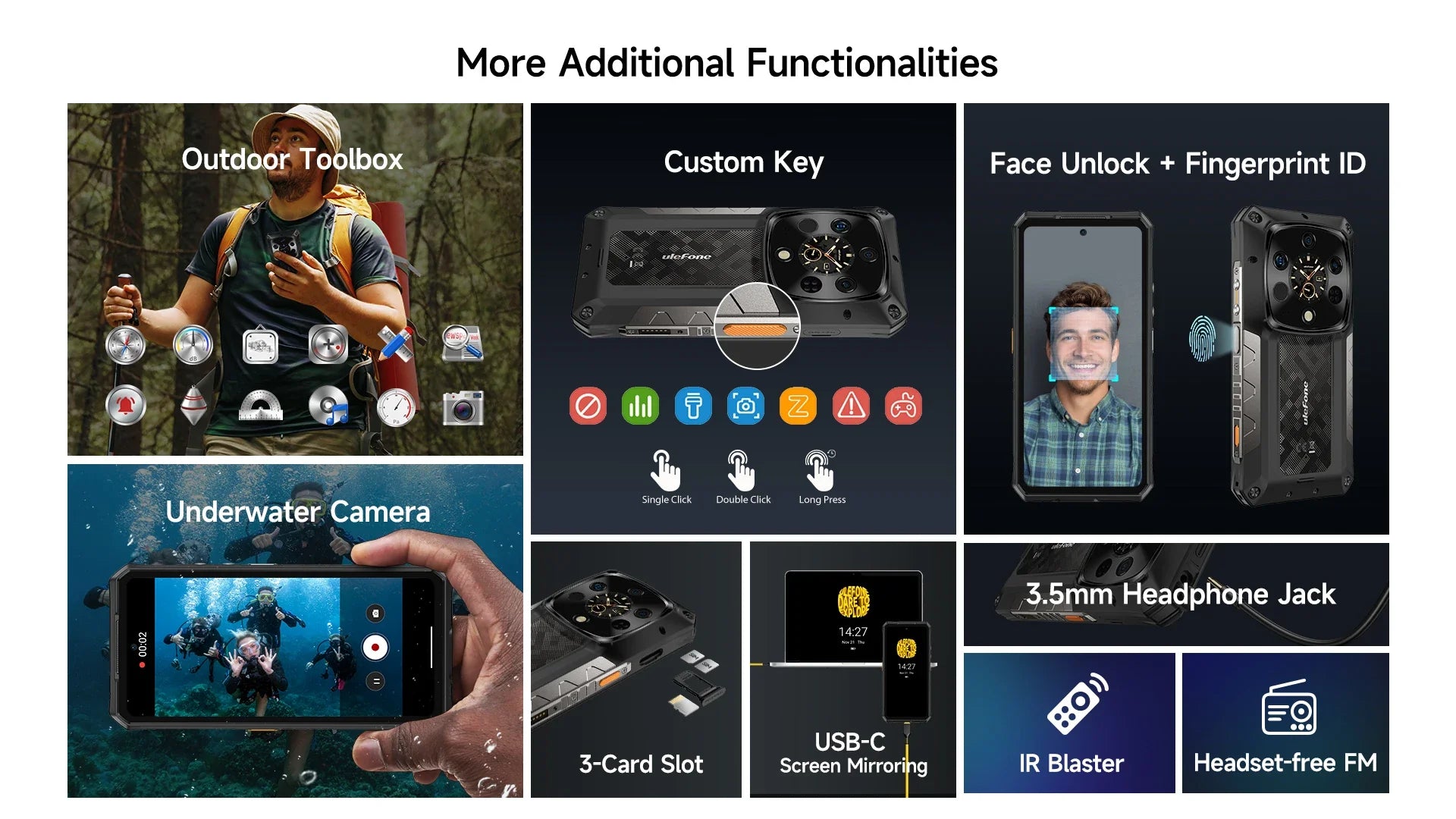 Ulefone AI Armor 28 Ultra 5G Thermal Imaging Rugged Phone MTK Dimensity 9300+ AMOLED Android Smartphone 1TB ROM