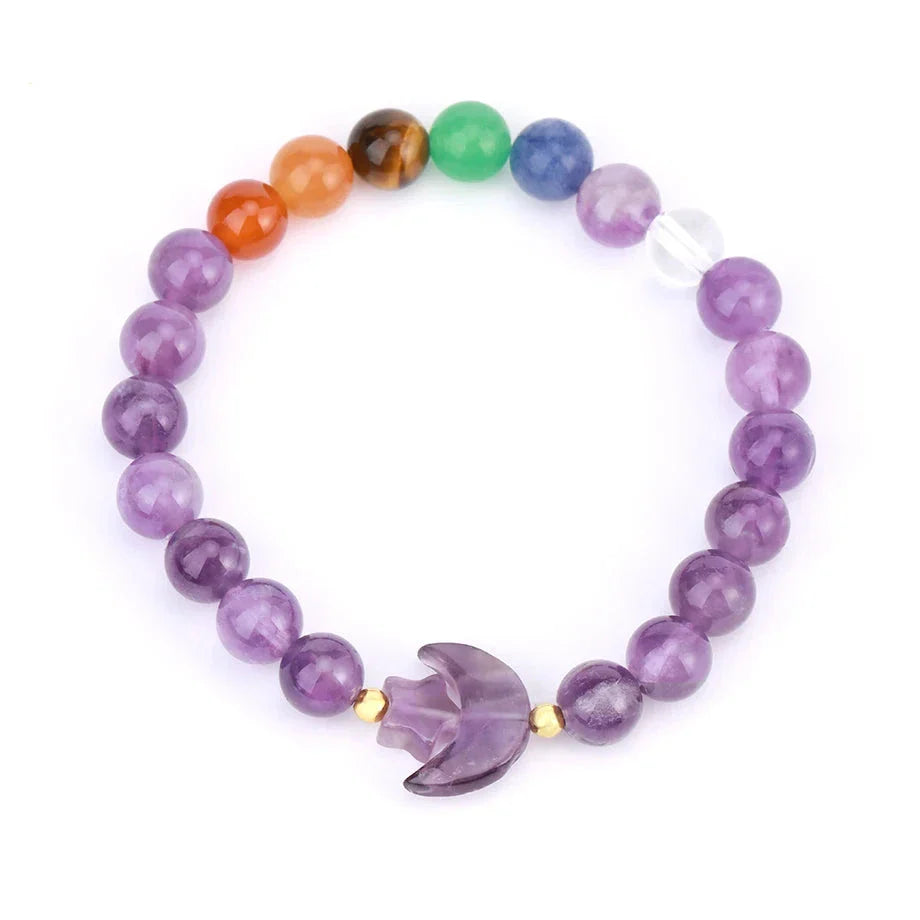 Crescent Moon Stone Bead Bracelets