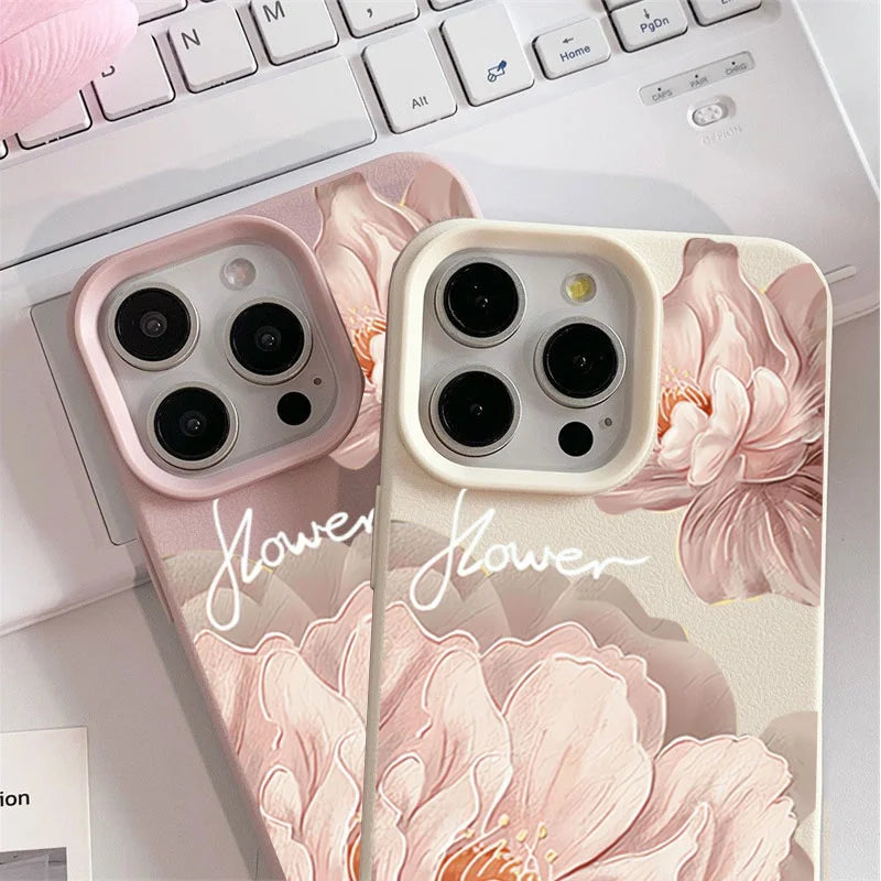 Korean Floral Flowers Phone Case For IPhone