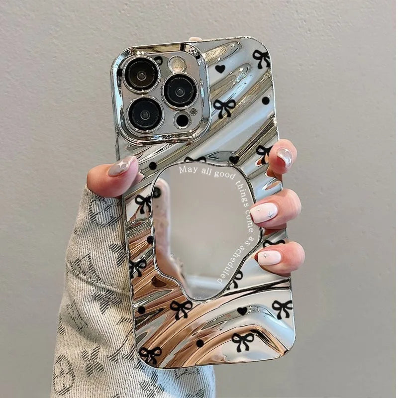 Cute Line Cat Mirror Phone Case
