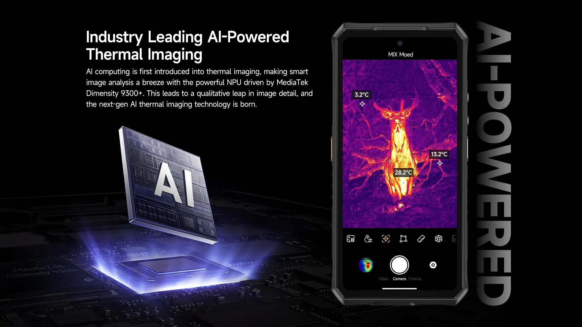 Ulefone AI Armor 28 Ultra 5G Thermal Imaging Rugged Phone MTK Dimensity 9300+ AMOLED Android Smartphone 1TB ROM