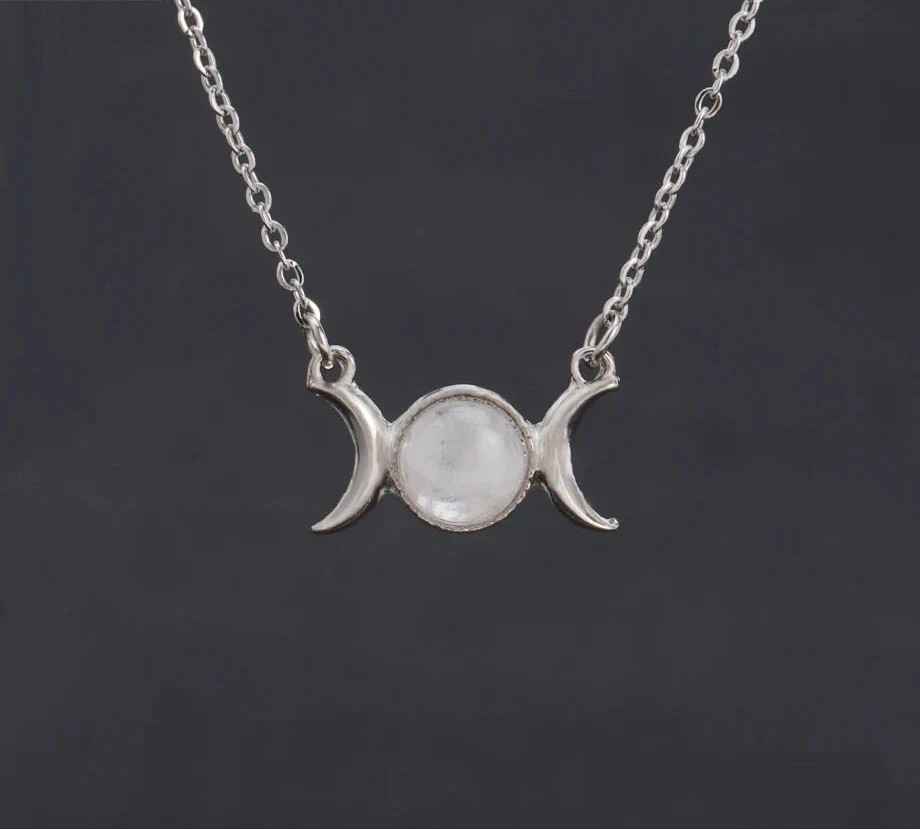Triple Moon Crystal Necklaces