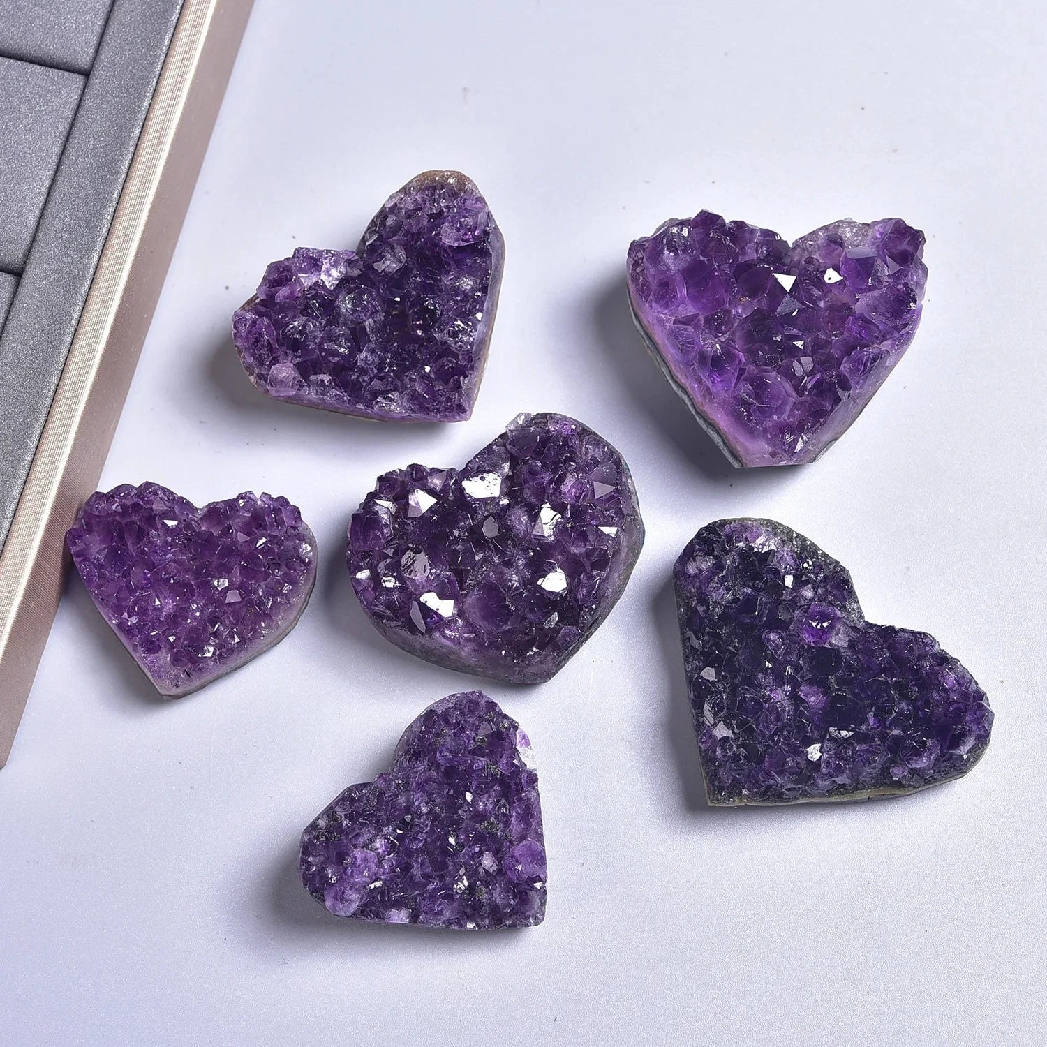 Amethyst Druzy Crystal Heart