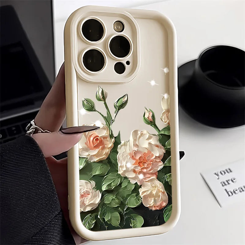 Matte Silicone Flower Phone Case