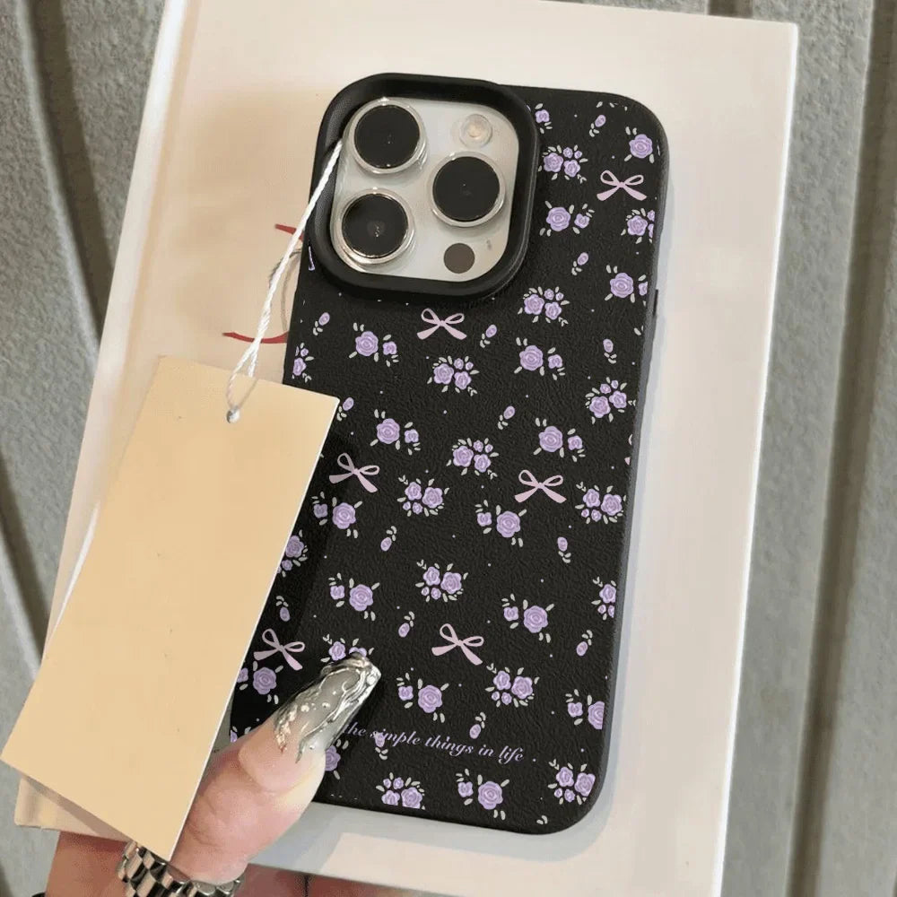 Flower Leather Phone Case For iPhone