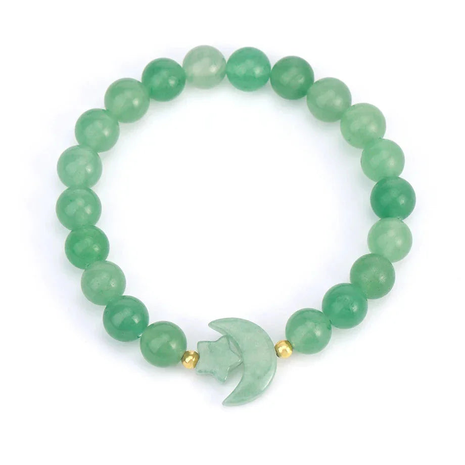 Crescent Moon Stone Bead Bracelets