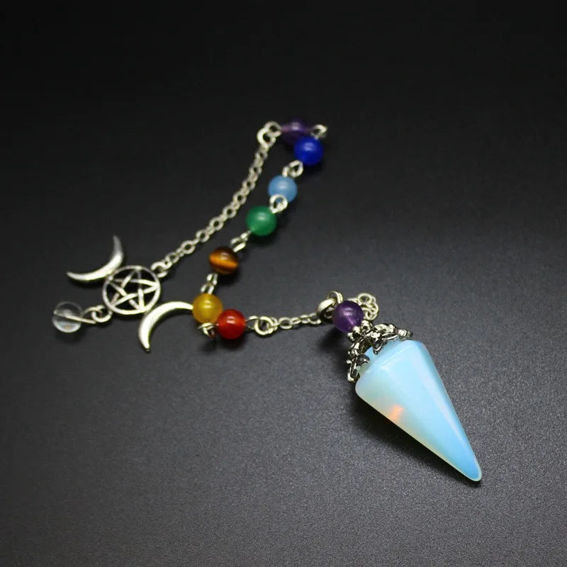 Triple Moon Pentacle Chakra Pendulums