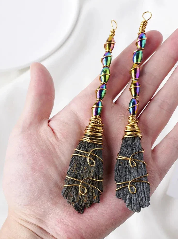 Crystal Wire Wrap Brooms