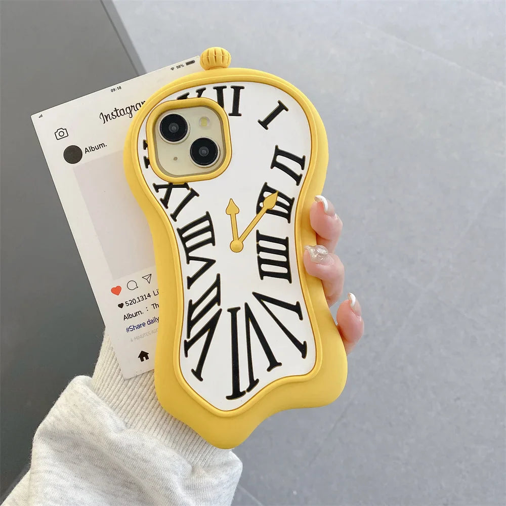 Funny Cartoon 3D Clock Phone Case