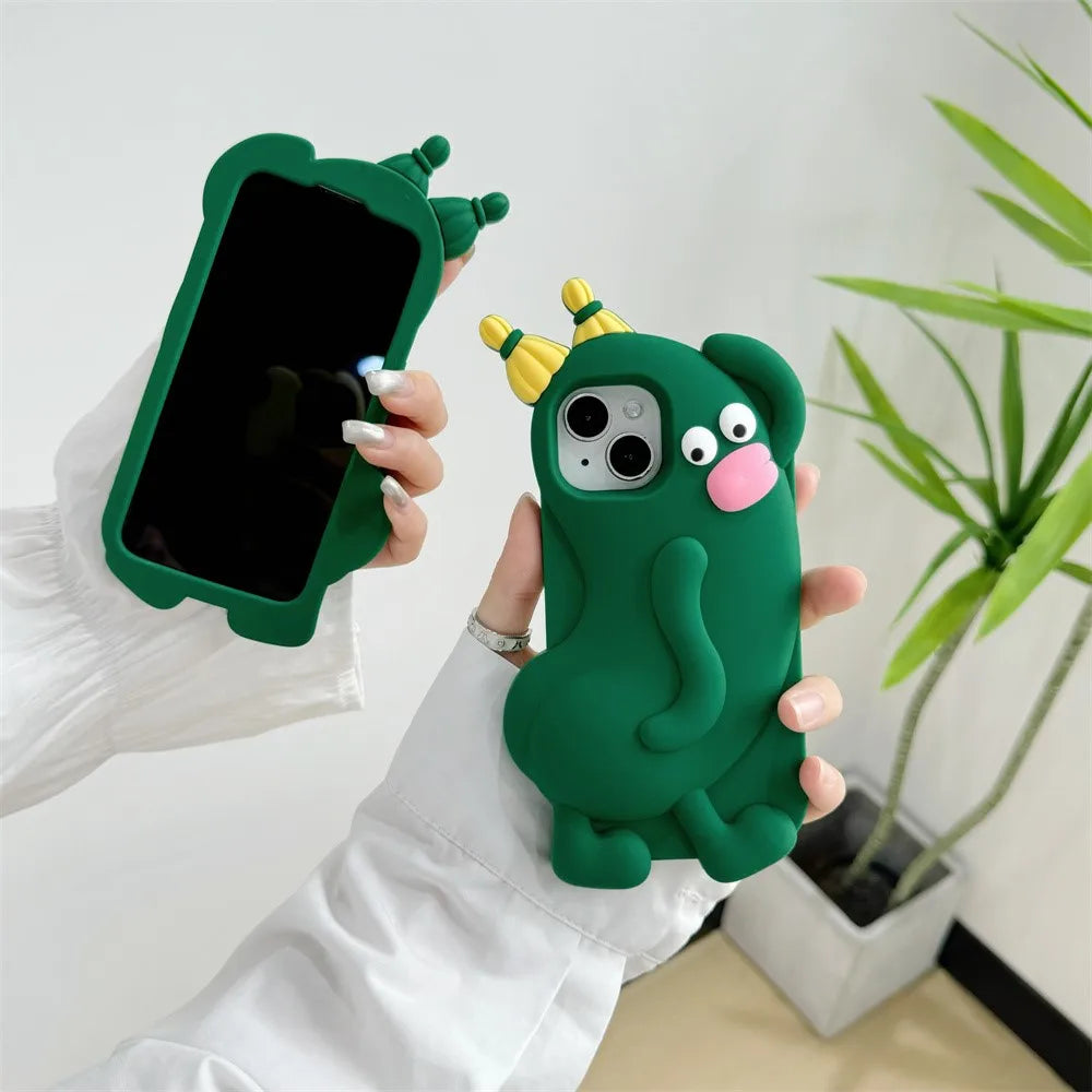Funny 3D Cartoon Cucumber Elf Phone Case