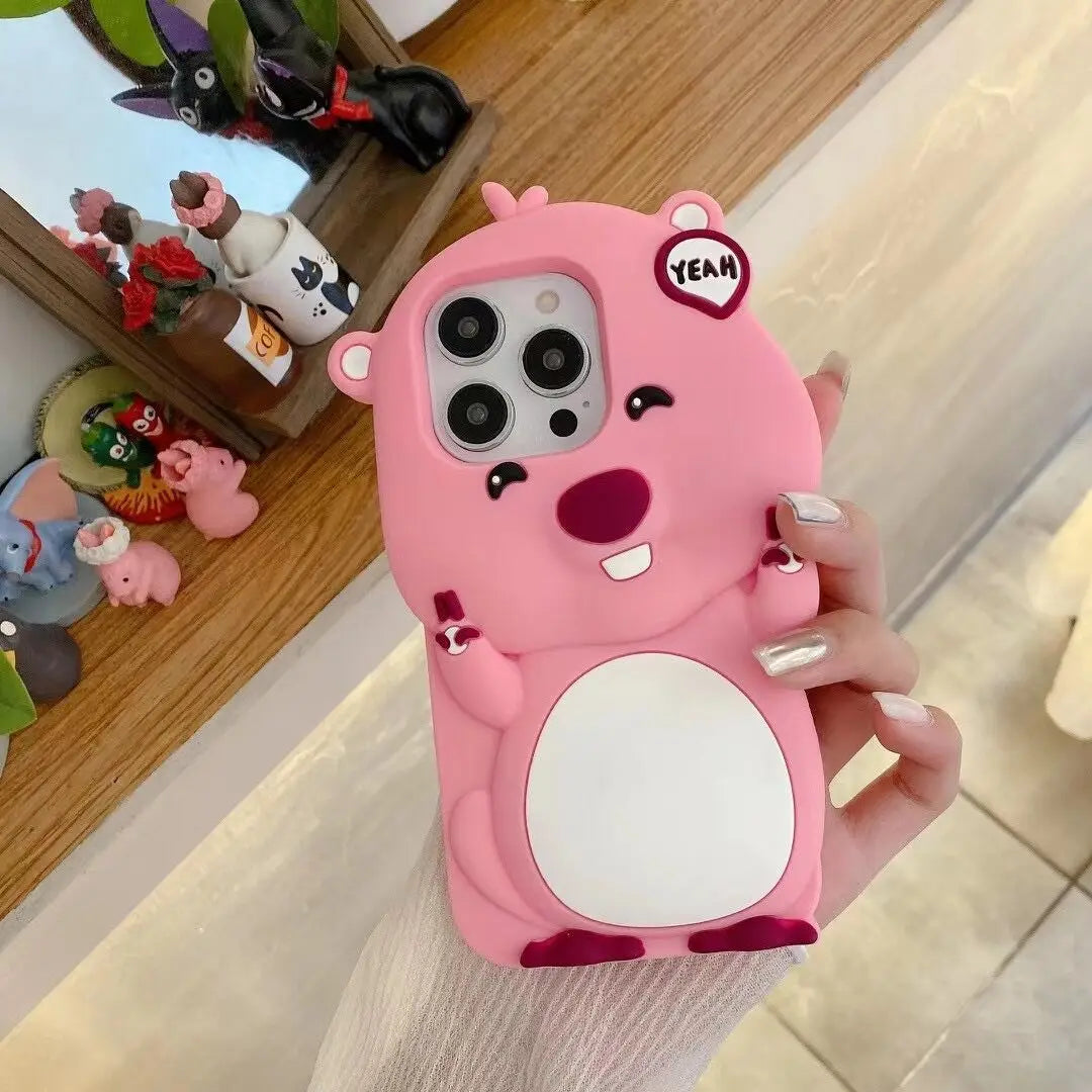 3D Cartoon Cute Loopy Pink Phone Case