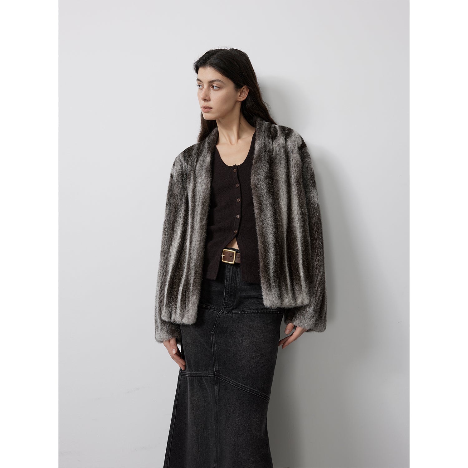 Star Rain Mink Collector's Edition V-Neck Full Draw Mink Coat-5