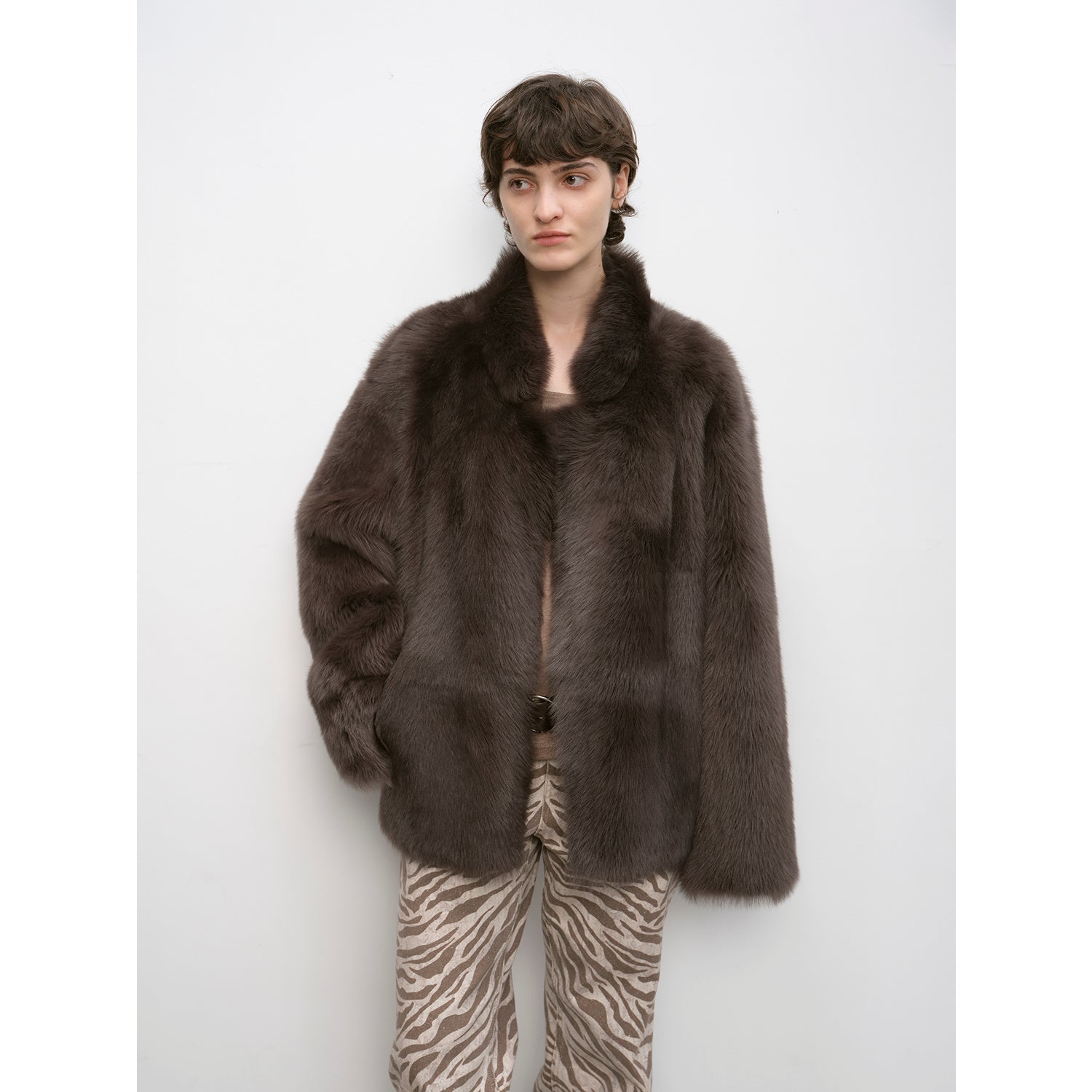 "Heartbeat Mark" Tuscany sheepskin women's short fur coat-5