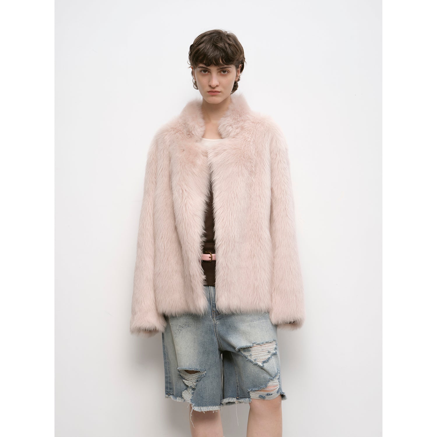 "Heartbeat Mark" Tuscany sheepskin women's short fur coat-4