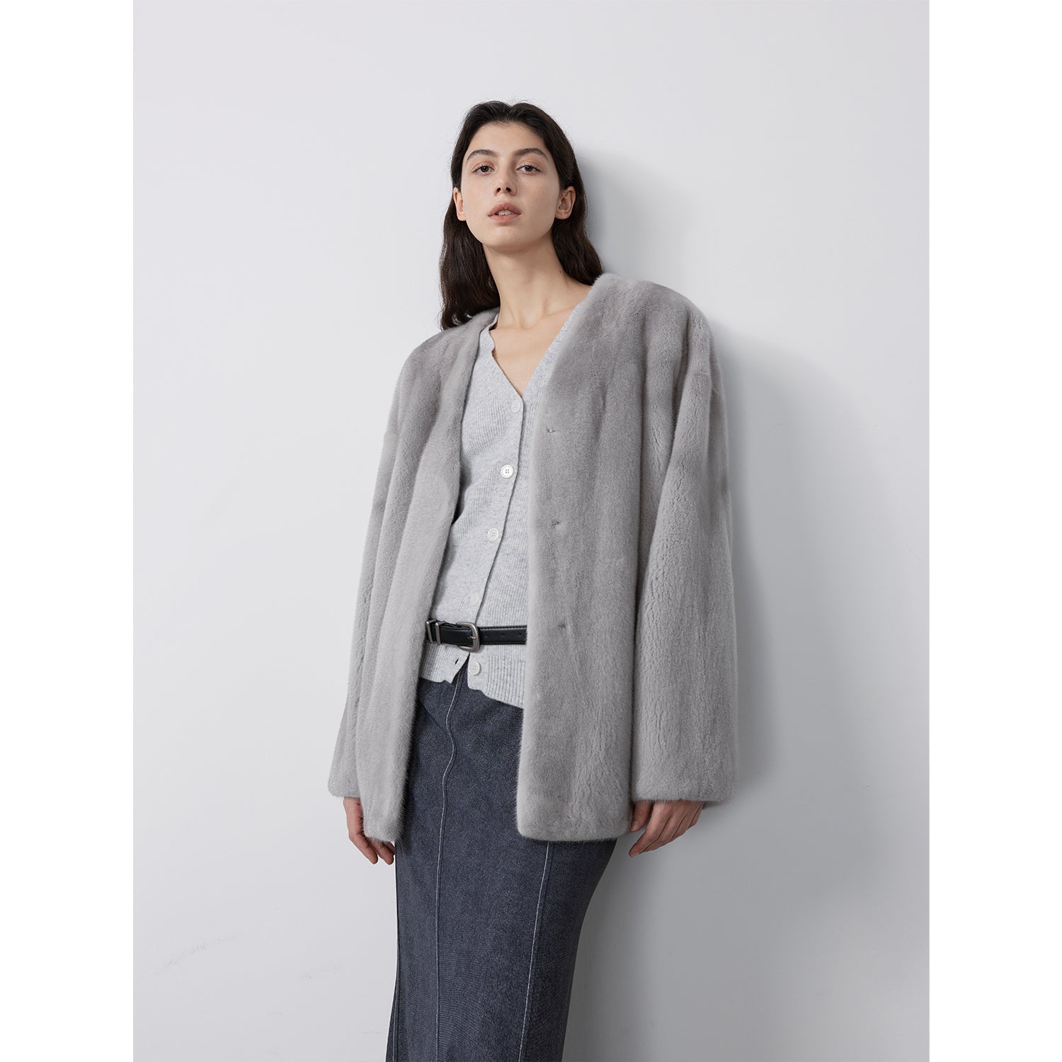 Swiss Snow Mink Velvet Fur Coat-6