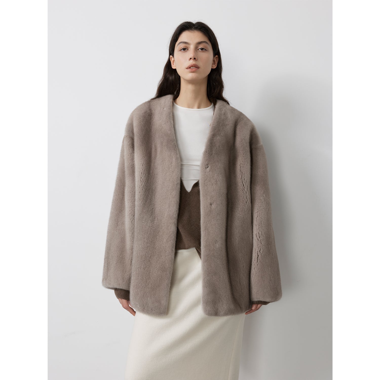 Swiss Snow Mink Velvet Fur Coat-7