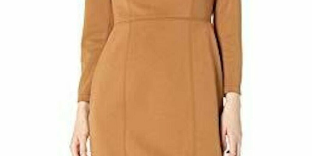 Anne Klein Women's Long Sleeve Short Sheath Dress Brown Size 12 by Steals