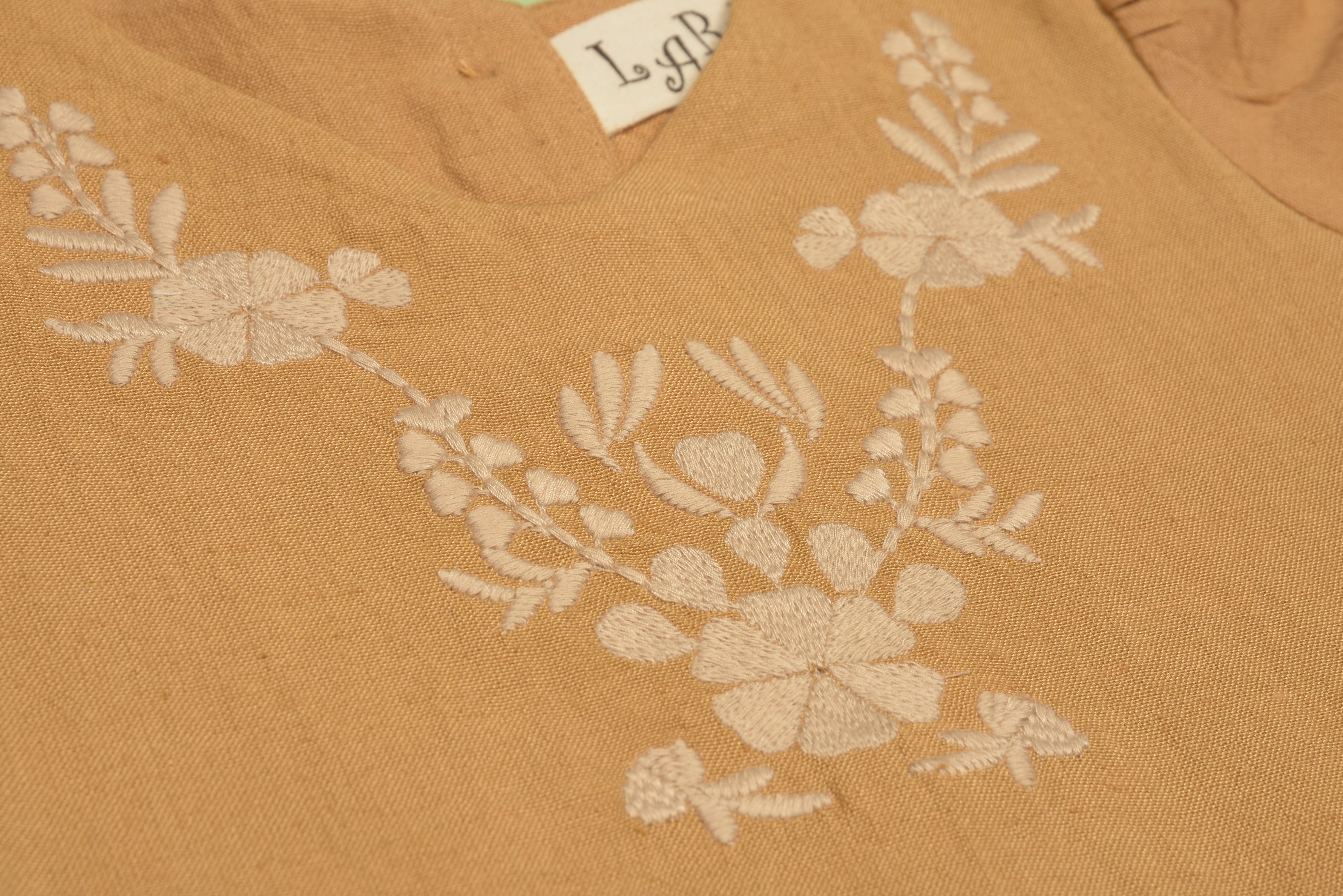 Embroidered yoke with Puff Sleeves