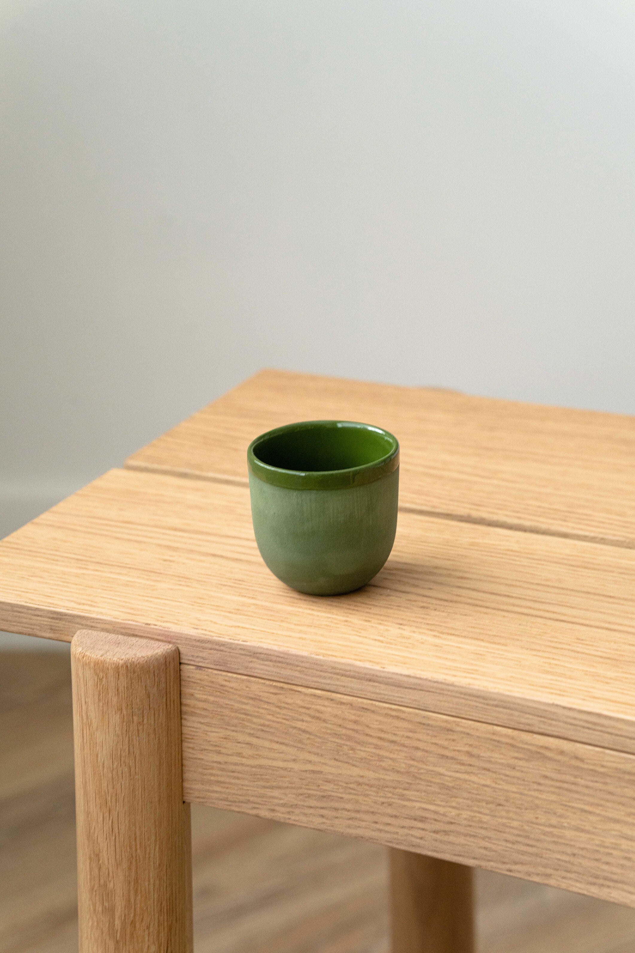 Handmade Porcelain Espresso Cup. Green
