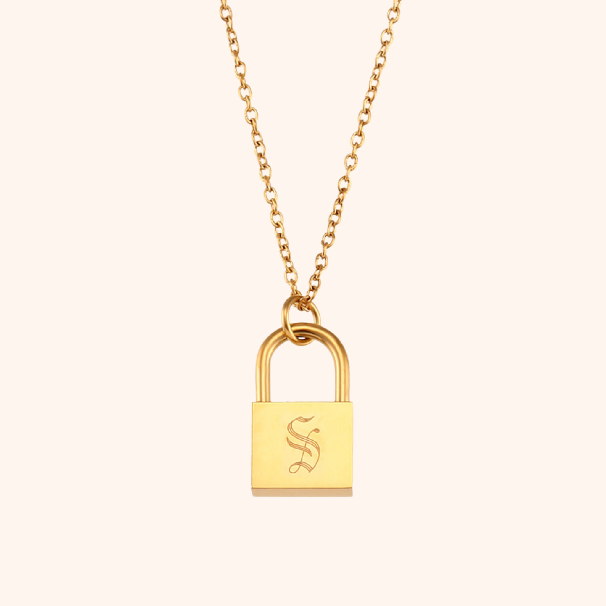 Initial Lock Necklace